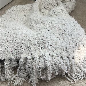 Altar'd State White and Gray Textured Throw Blanket